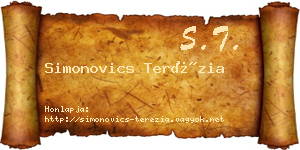 Simonovics Terézia névjegykártya